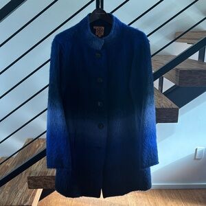 Tory Burch Blue Ombre Teddy Jacket